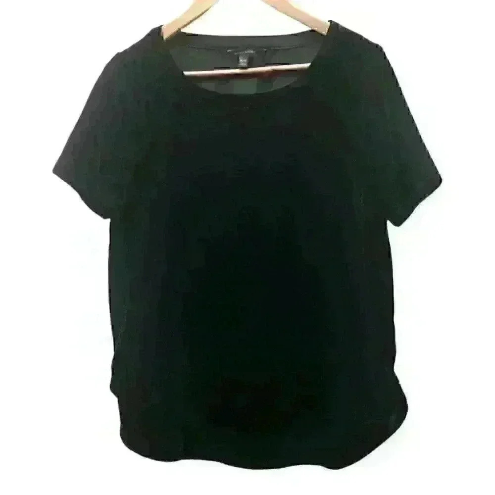 Banana Republic Top Velvet Velour Blouse  Casual Black